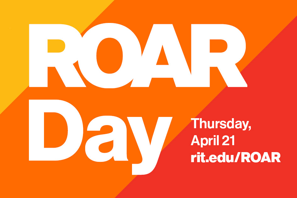 graphic that reads: ROAR Day, Thursday, April 21.