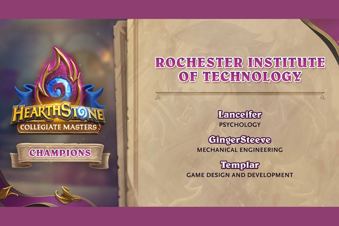 graphic for Rochester Institute of Technology Hearthstone collegiate masters champions.