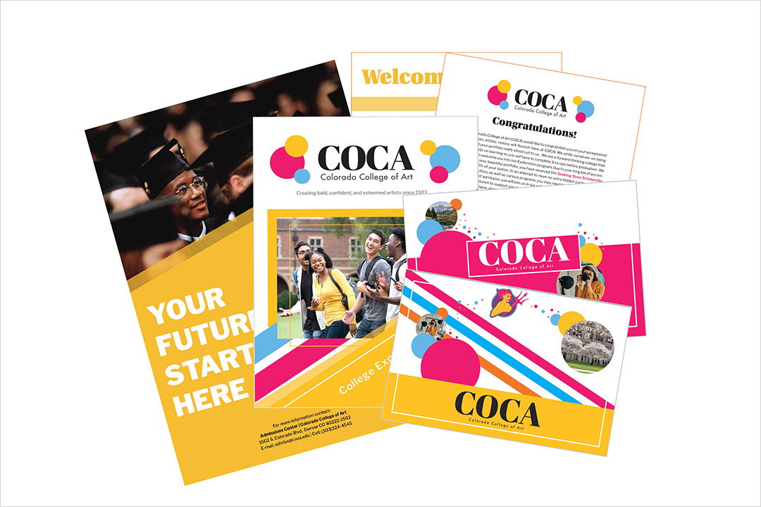 print products advertising the Colorado College of Art.