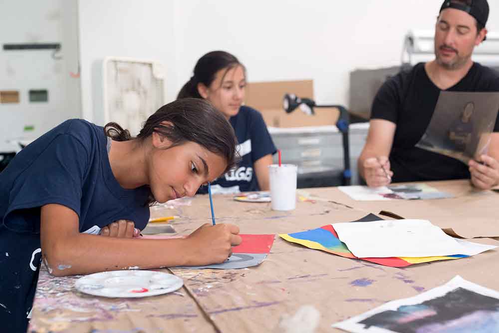 student in a painting class.