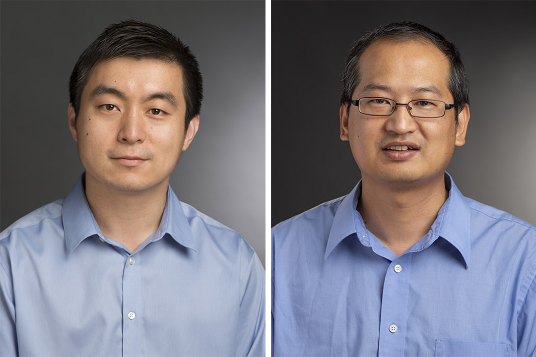 side-by-side images of researchers Rui Liu and Yunbo Zhang.