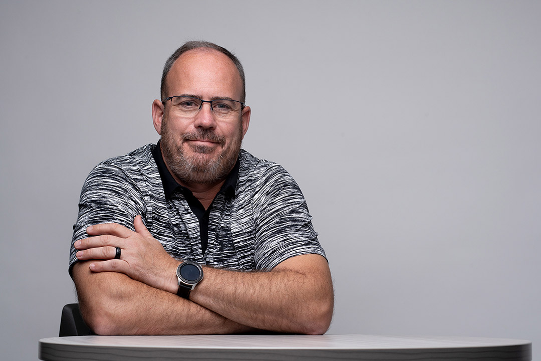 environmental portrait of Chad Van Gorder.