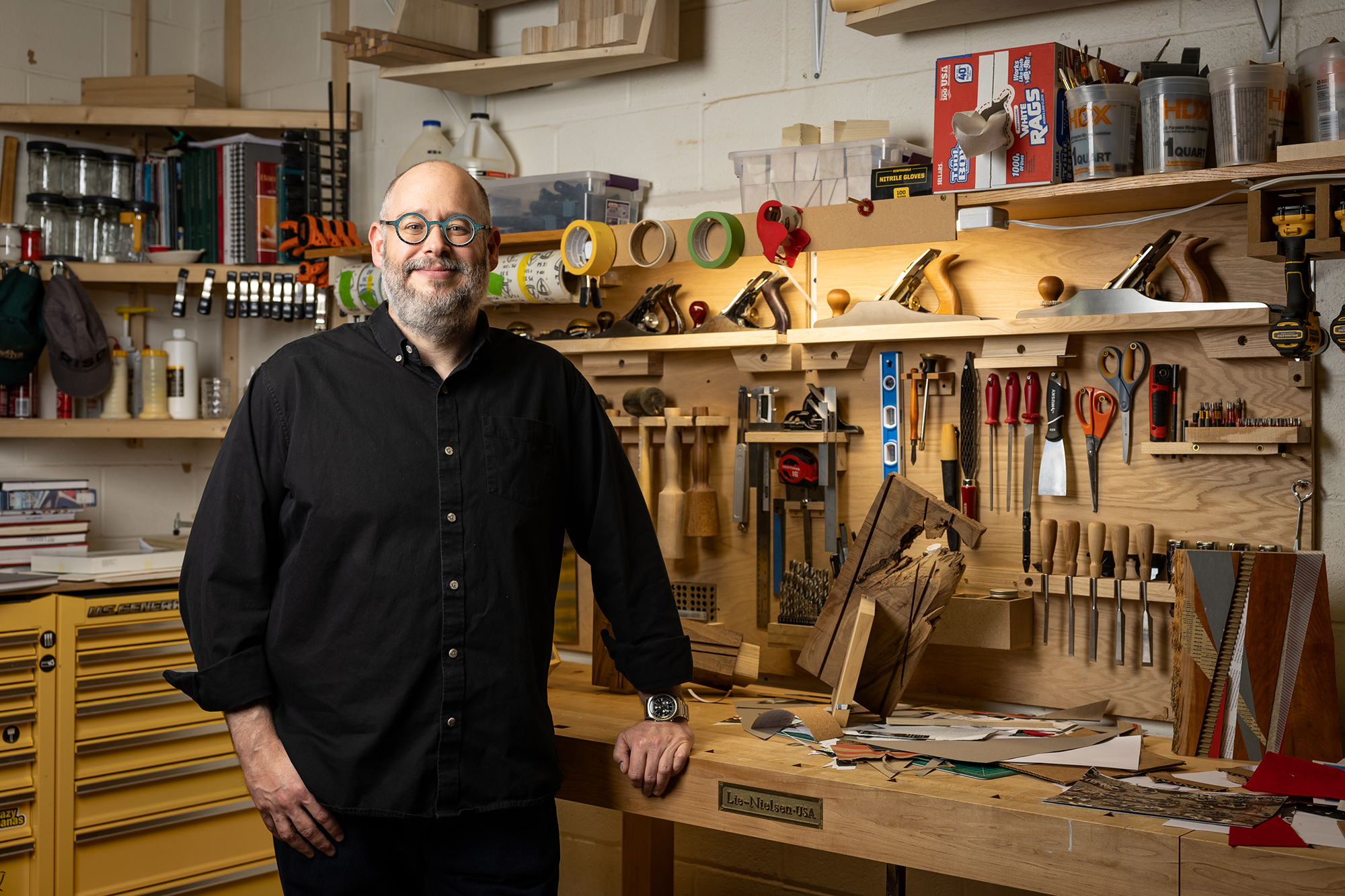 Mitch Goldstein in the furniture studio.