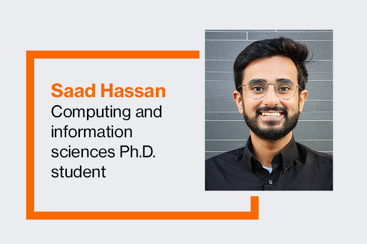 graphic reads, Saad Hassan, computing and information sciences Ph.D. student.