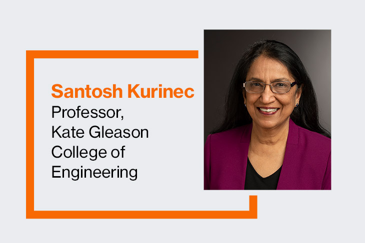 graphic for Santosh Kurinec, professor, Kate Gleason College of Engineering.