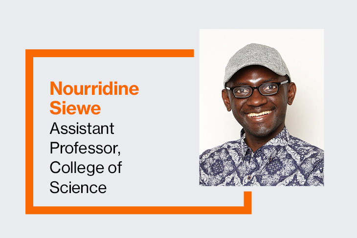 graphic for Nourridine Siewe, assistant professor, College of Science.