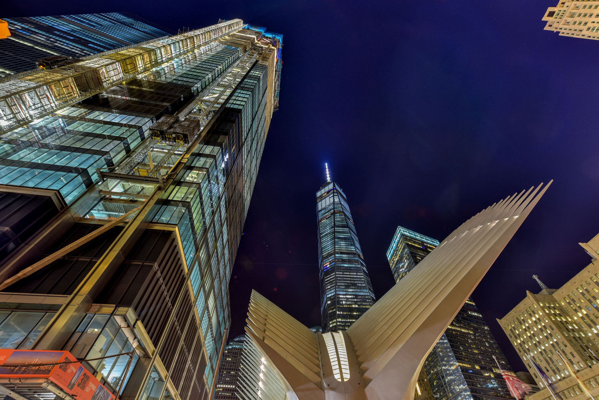 Street view of the Oculus outside the World Trade Center in New York City