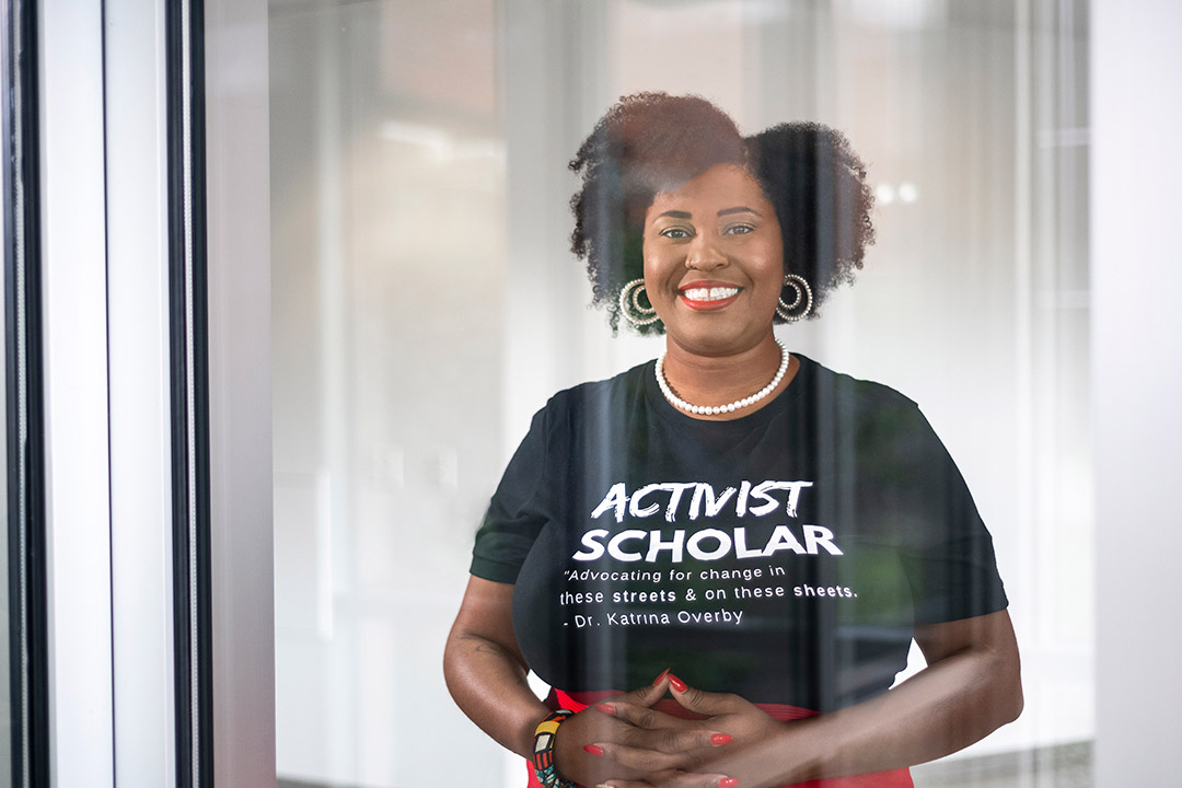 environmental portrait of professor Katrina Overby.