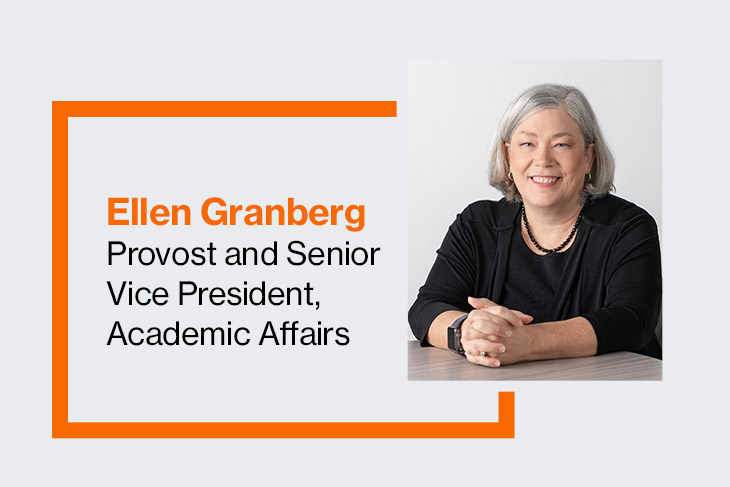 graphic for Ellen Granberg, provost and senior vice president, academic affairs.