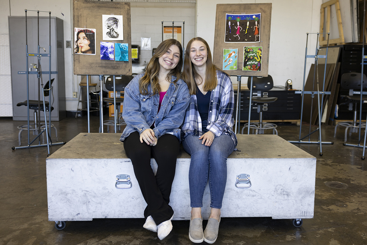 Bari Hayden and Jackie Drozd pose in one of RIT's drawing studios.
