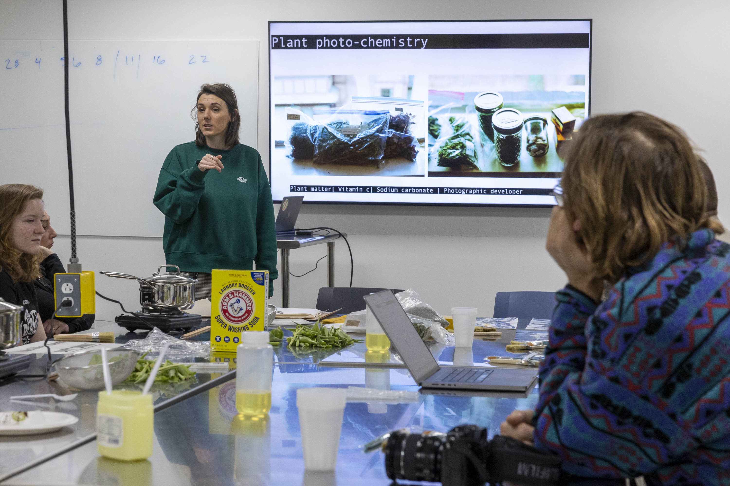 Alice Cazenave leads a workshop on plant-based photography.