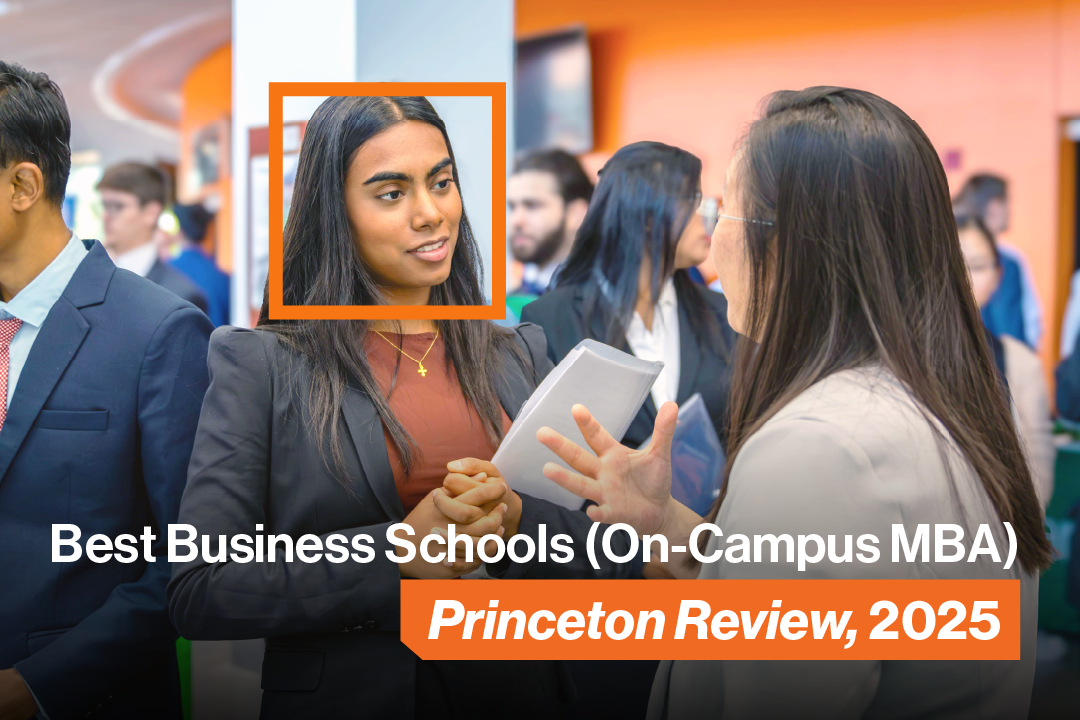 MBA Students talking, Best Business Schools (On-Campus MBA) Princeton Review, 2025