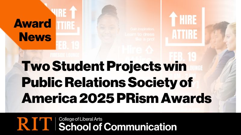 graphic that says two student projects with 2025 PRism Awards