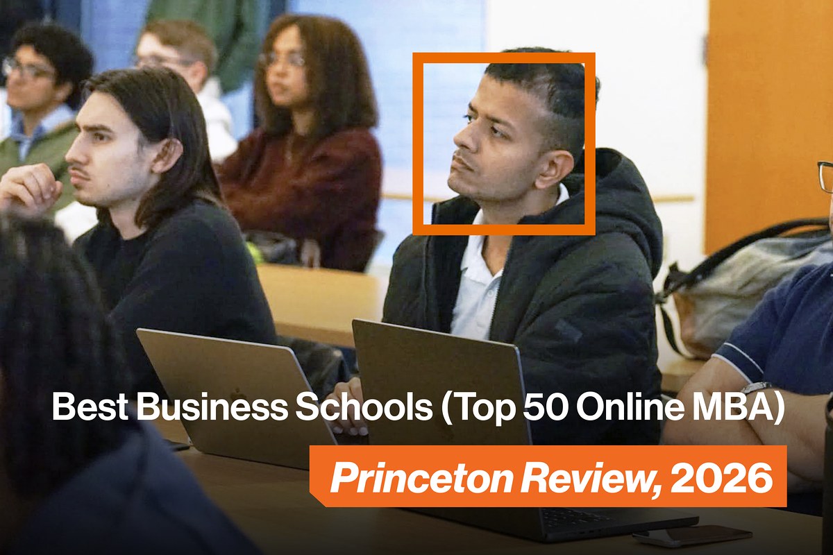 MBA Student in lecture Best Business Schools (Top 50 Online MBA) Princeton Review, 2025