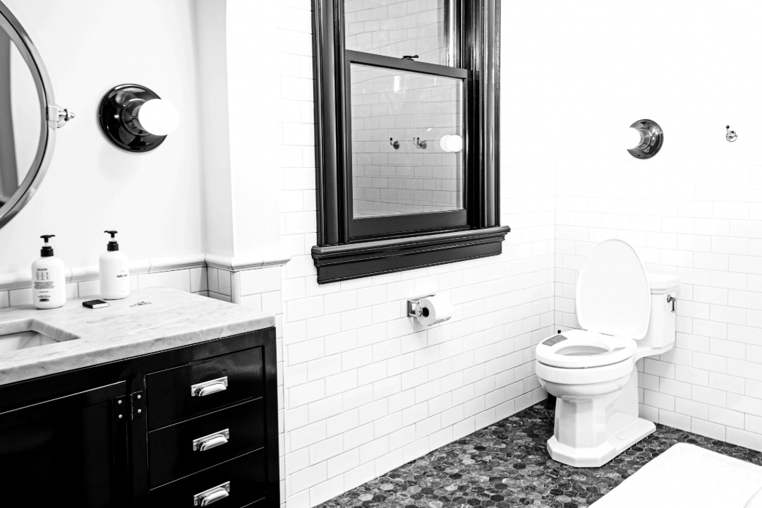 the casana smart seat is shown in a realistic modern bathroom