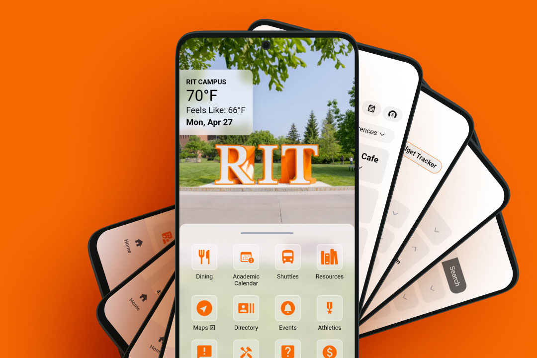 screenshots from the new R I T mobile app