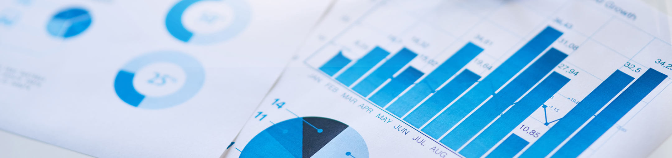 Close up of multiple pages of graphs.