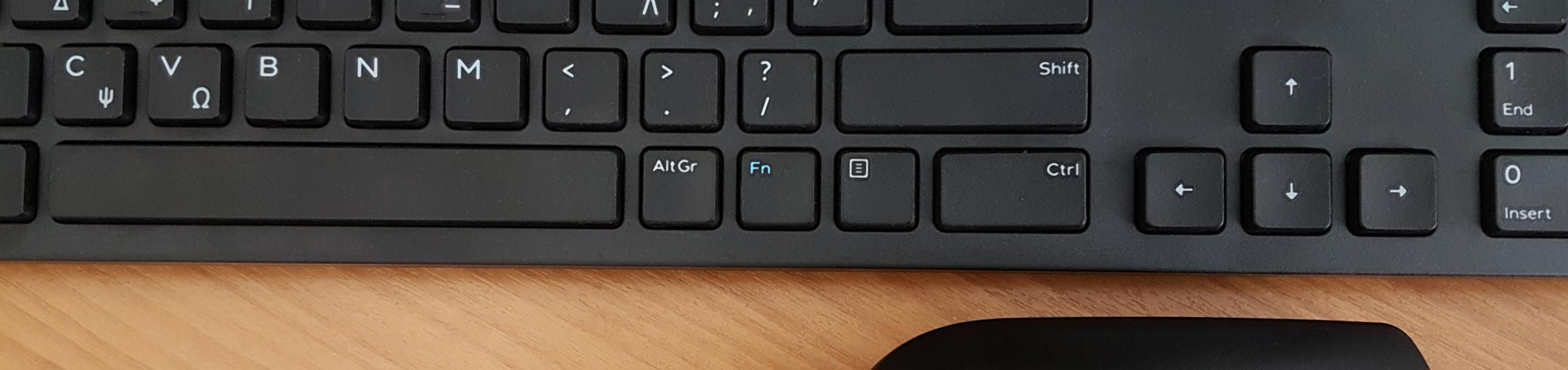 Close up of black keyboard.