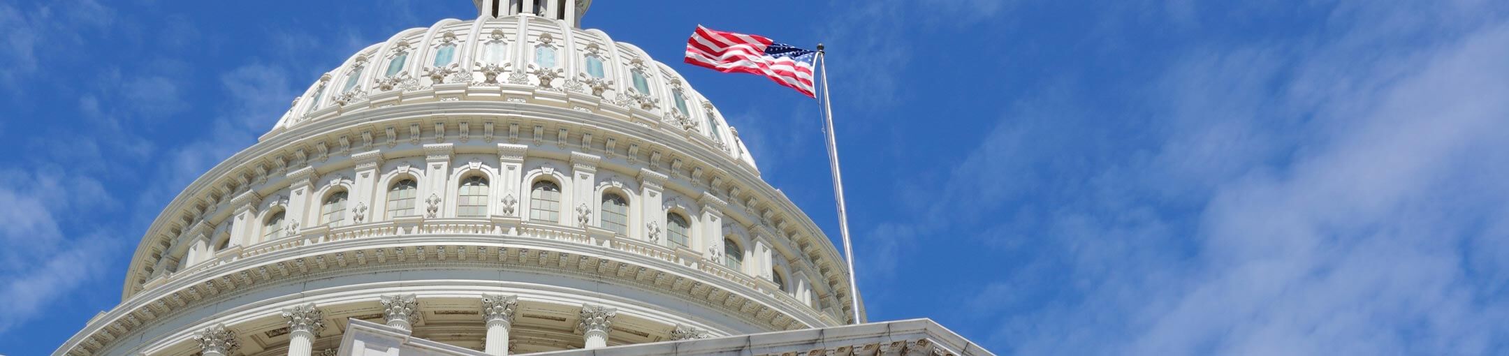 Close up of the dome of the US capitol building.