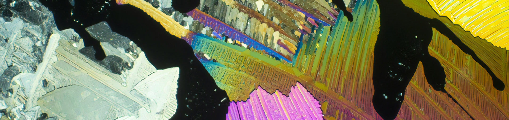Microscopic photo of crystal-like structures