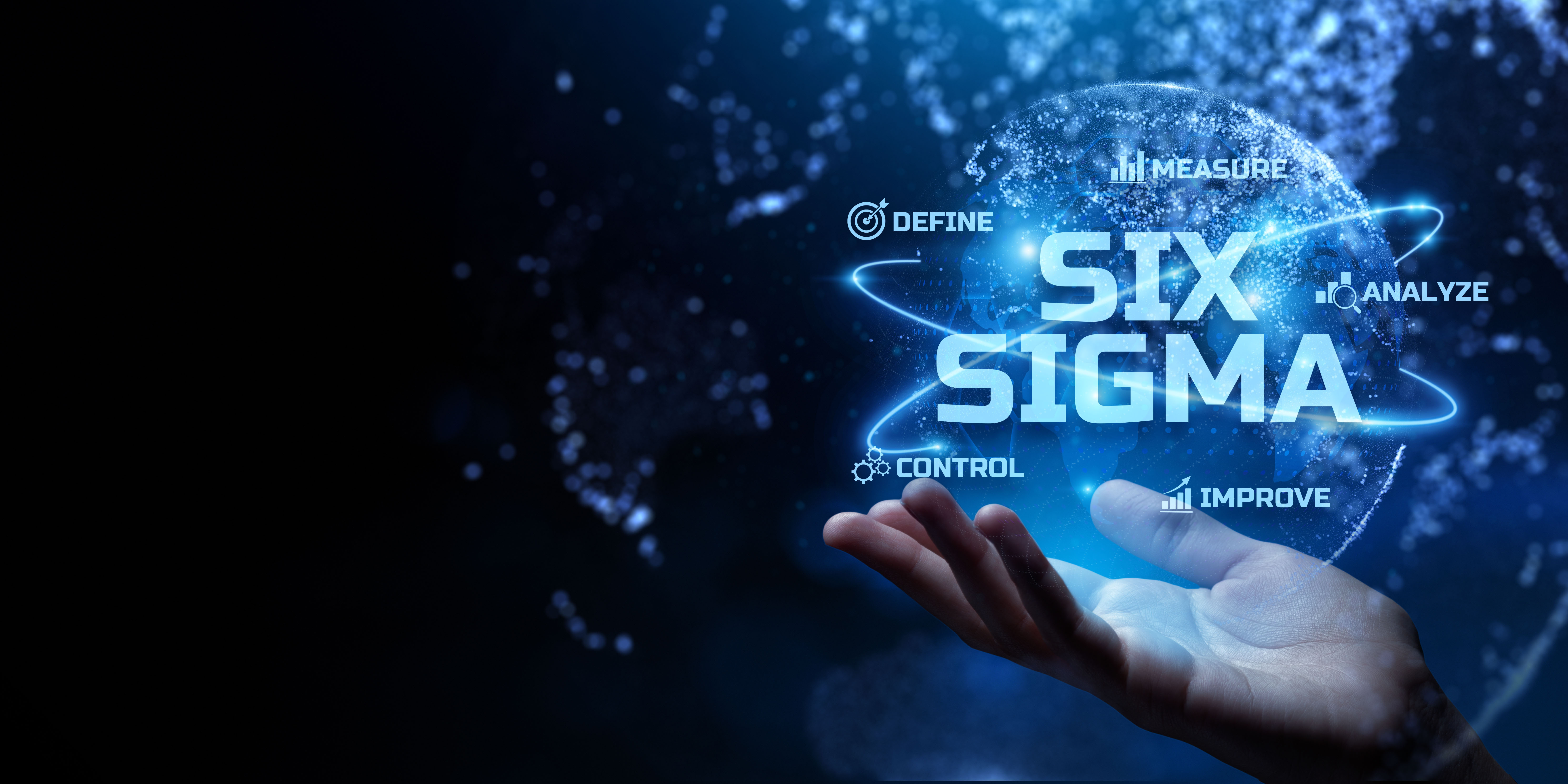 Futuristic image with text of Lean Six Sigma