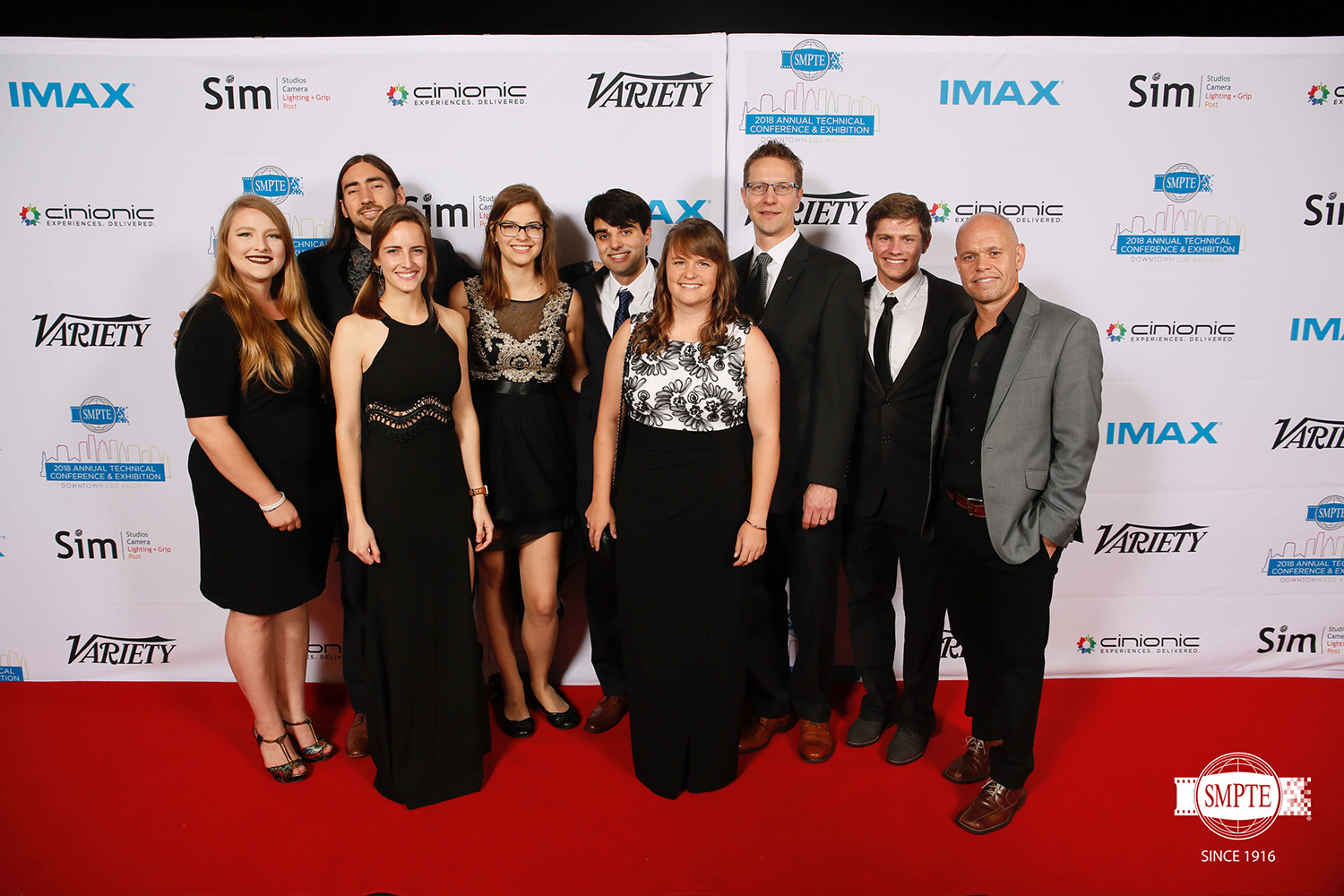 RIT Motion Picture Science students, alumni and faculty at the 2018 SMPTE awards.