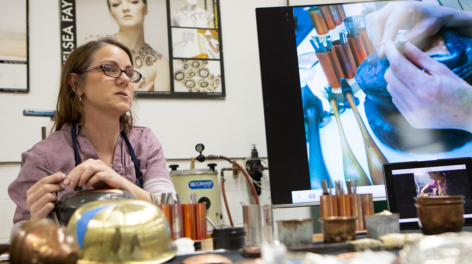 Liza Nechamkin Glasser during a visit to RIT. She is known for her metal chasing abilities. 