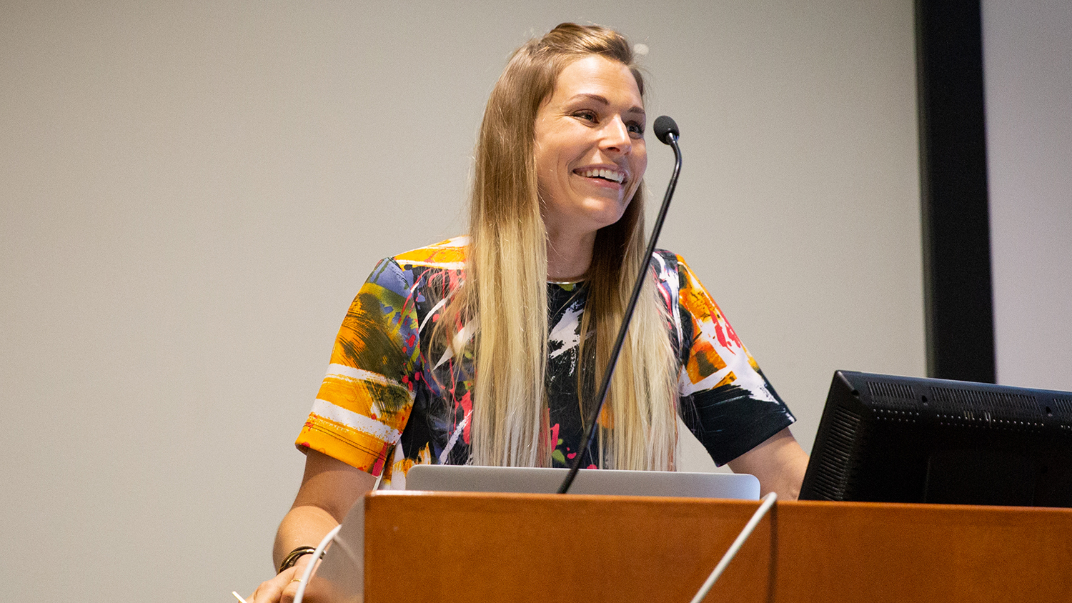 Lindsey Berkebile during a visit to RIT