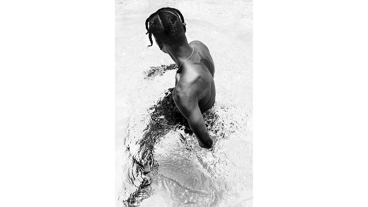 A photo of a boy in water