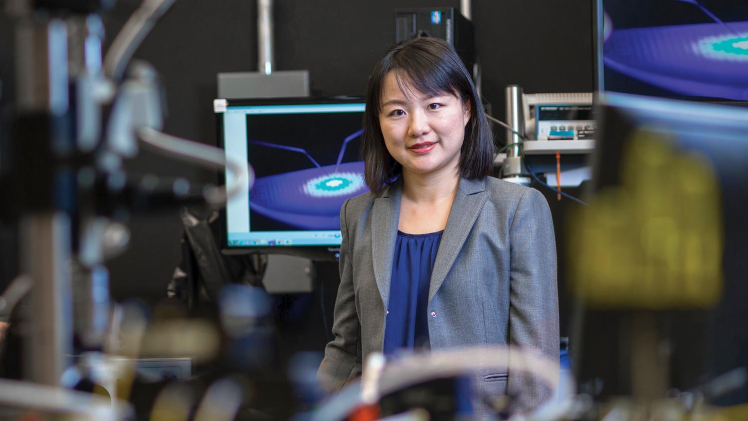 Jing Zhang is pictured in her nanotech research lab.