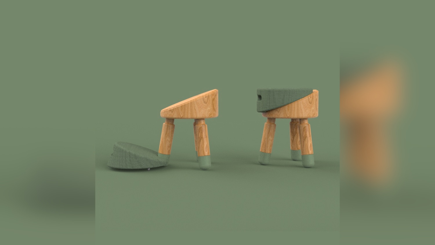 Two stool-style chairs.