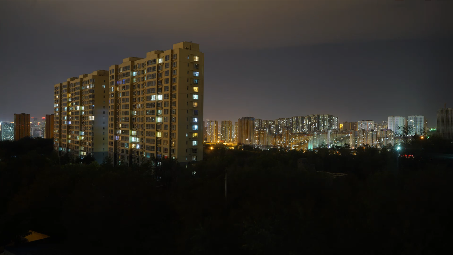 A photo of a skyline in China.