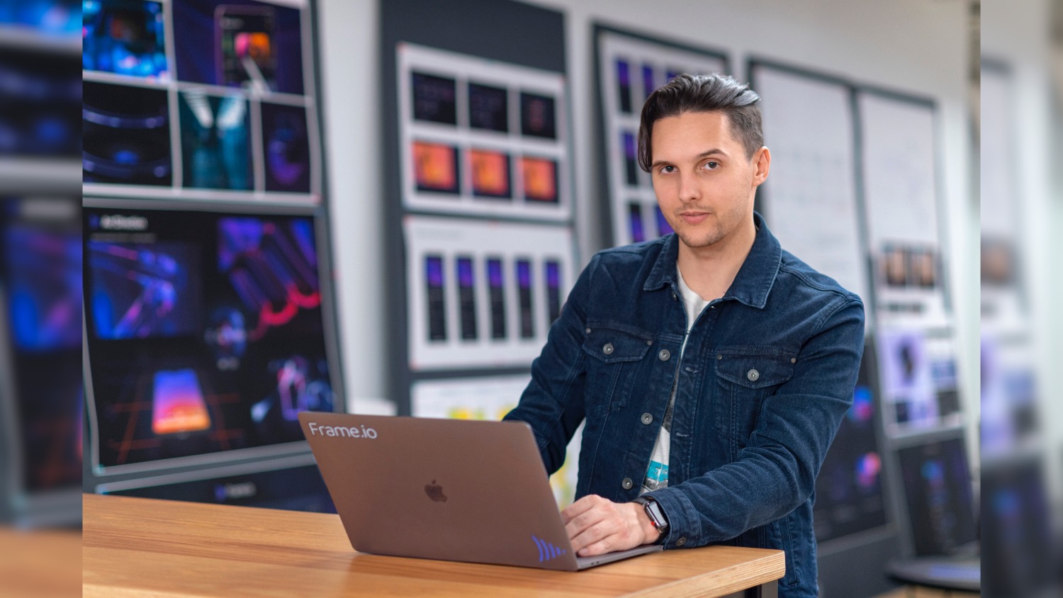 A portrait of John Traver in the Frame.io NYC headquarters.