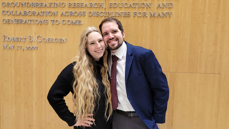 Tyler Godat with his wife