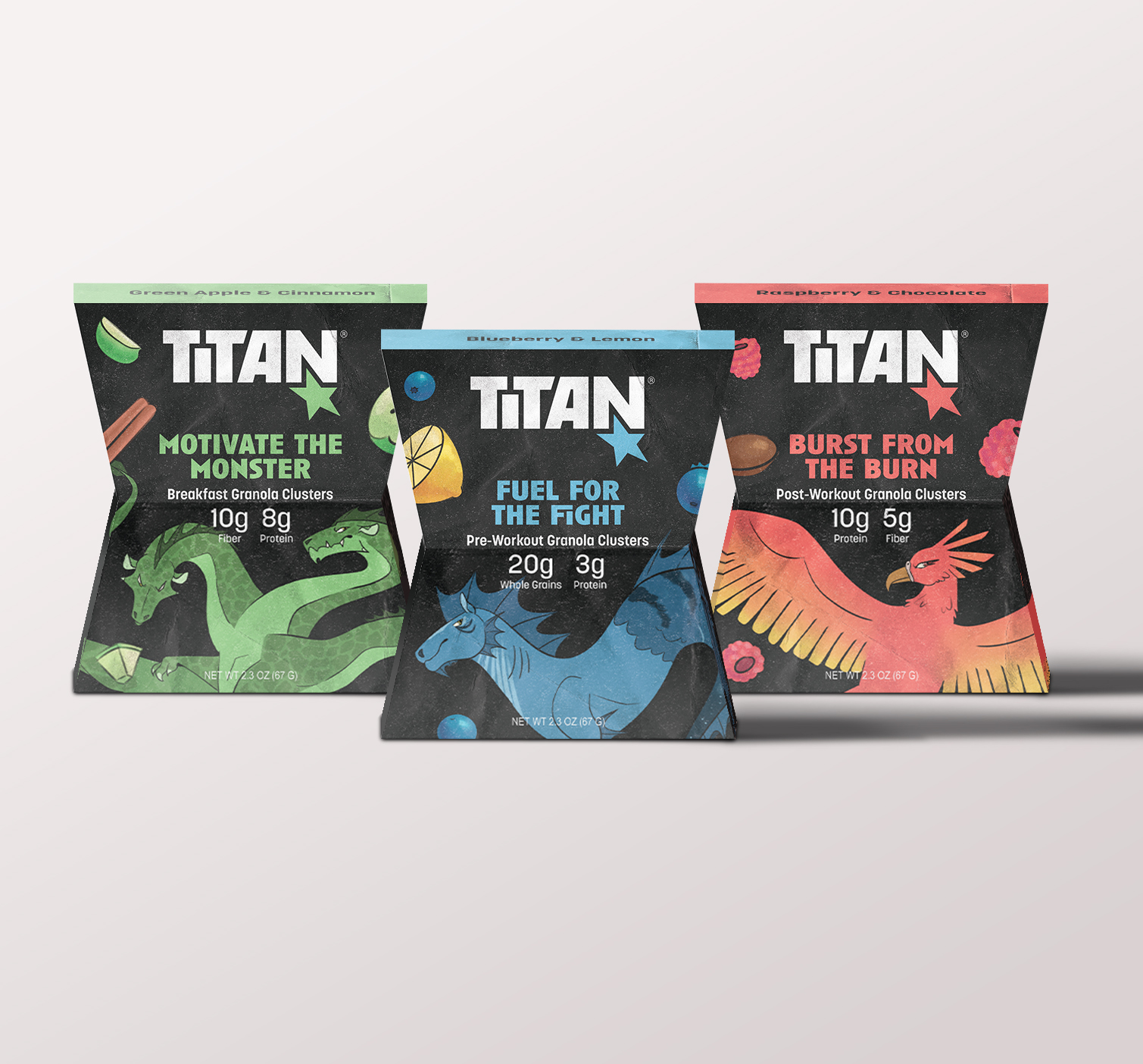 Titan granola packaging