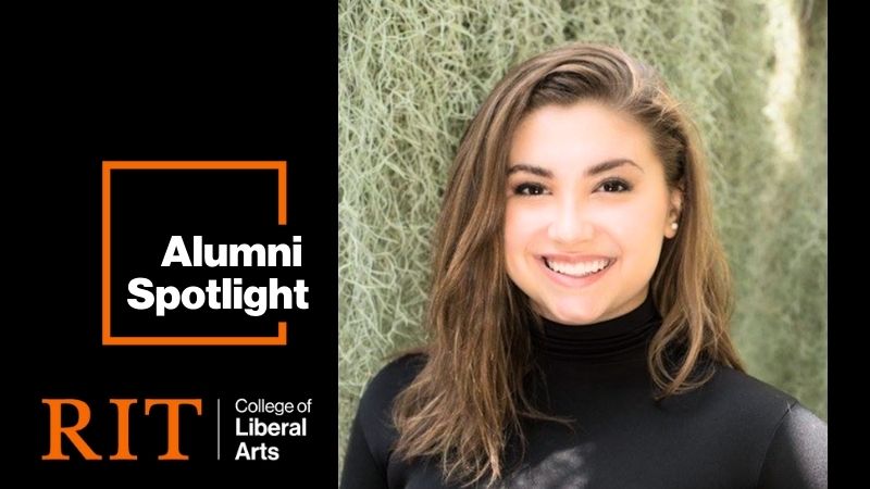 alumni spotlight text with photo of emily 