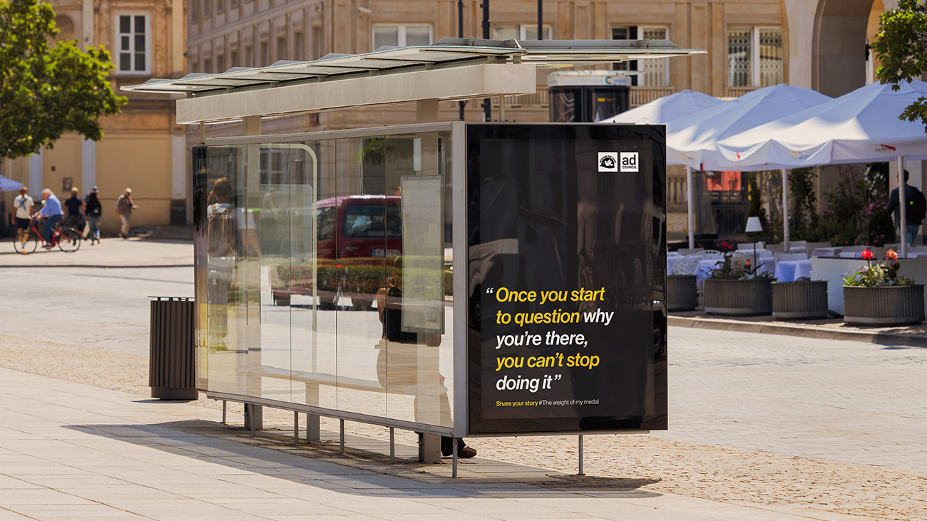 A mockup of a bus station advertisement.
