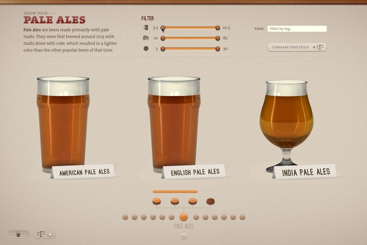 screenshot of video on beers showing three glasses of beer.